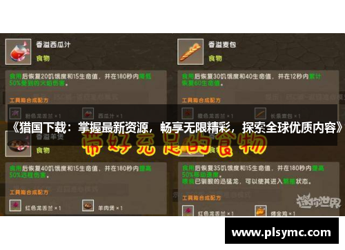 《猎国下载：掌握最新资源，畅享无限精彩，探索全球优质内容》